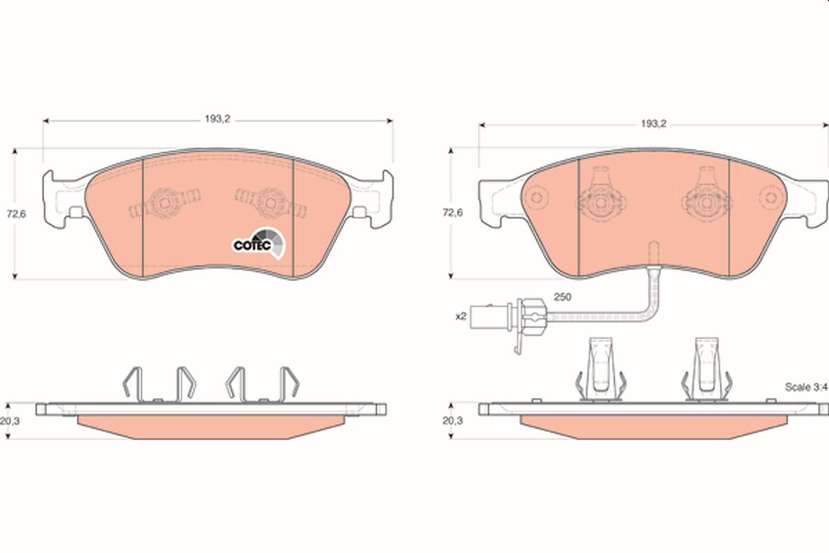 Brake Pad Set, disc brake - GDB1553 TRW
