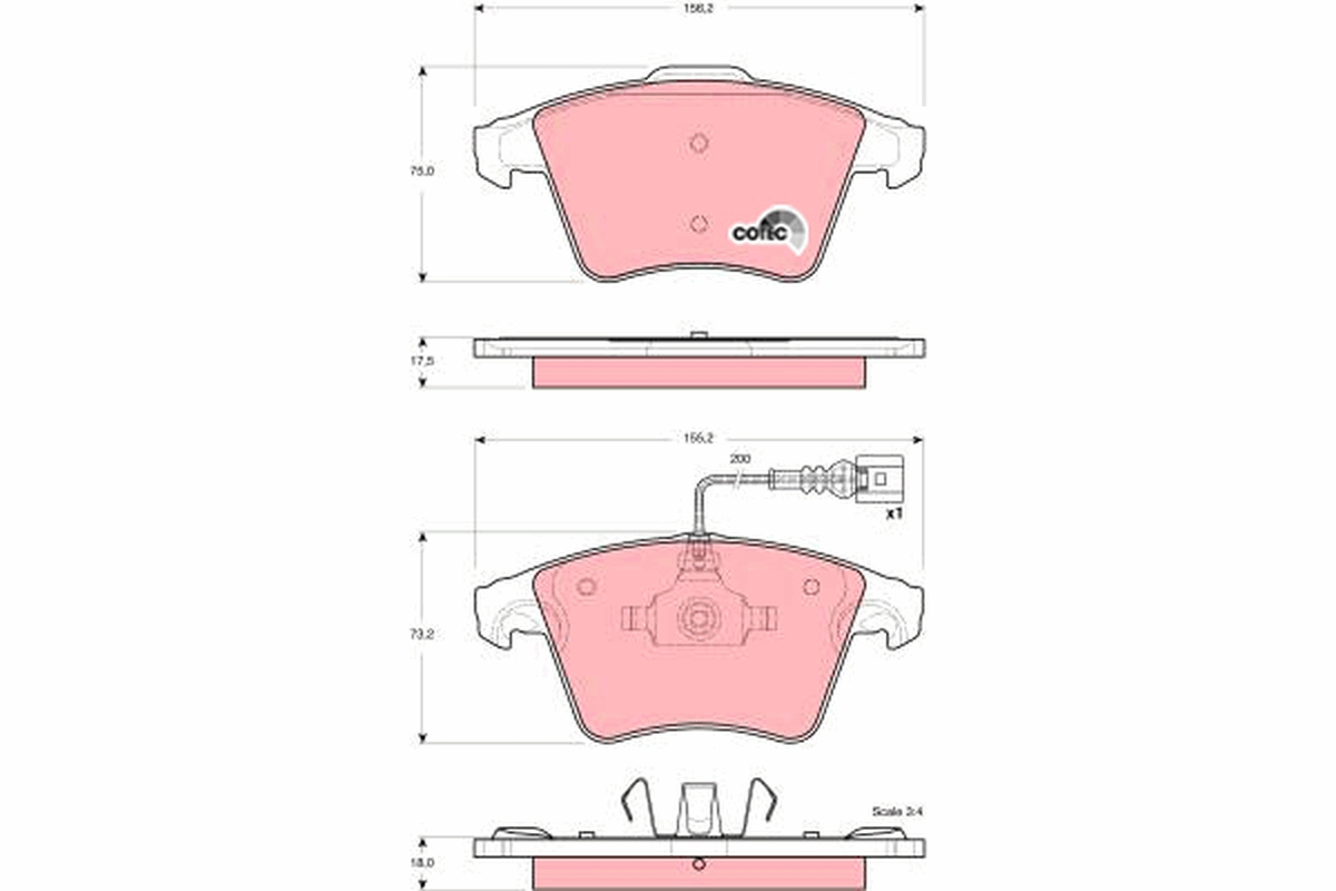 Brake Pad Set, disc brake - GDB1556 TRW
