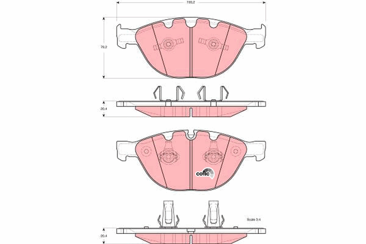 Brake Pad Set, disc brake - GDB1558 TRW