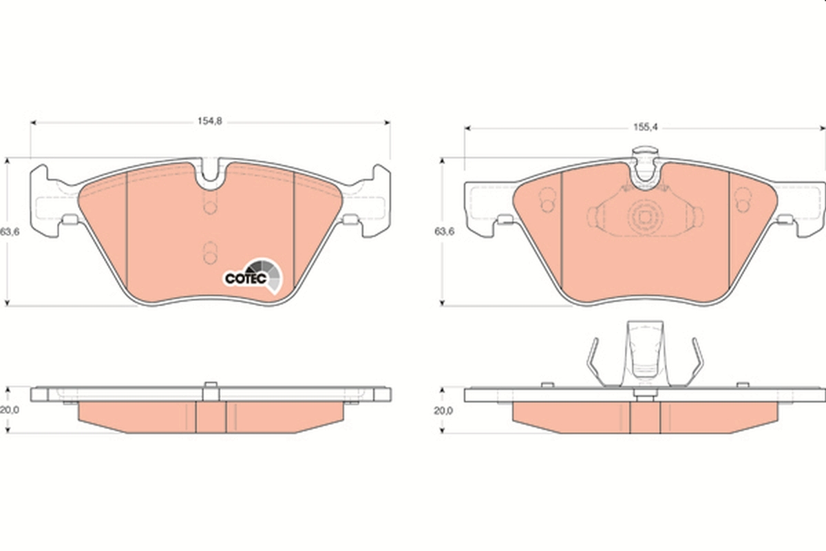 Brake Pad Set, disc brake - GDB1559 TRW