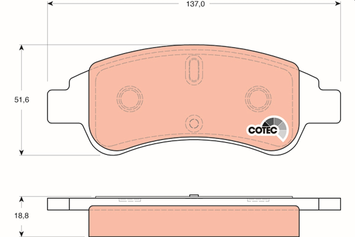 Brake Pad Set, disc brake - GDB1563 TRW