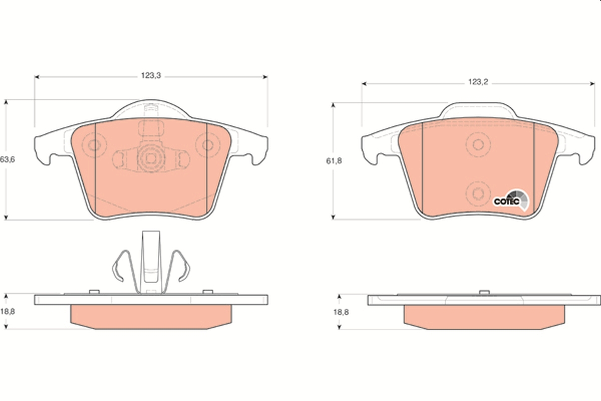 Brake Pad Set, disc brake - GDB1566 TRW