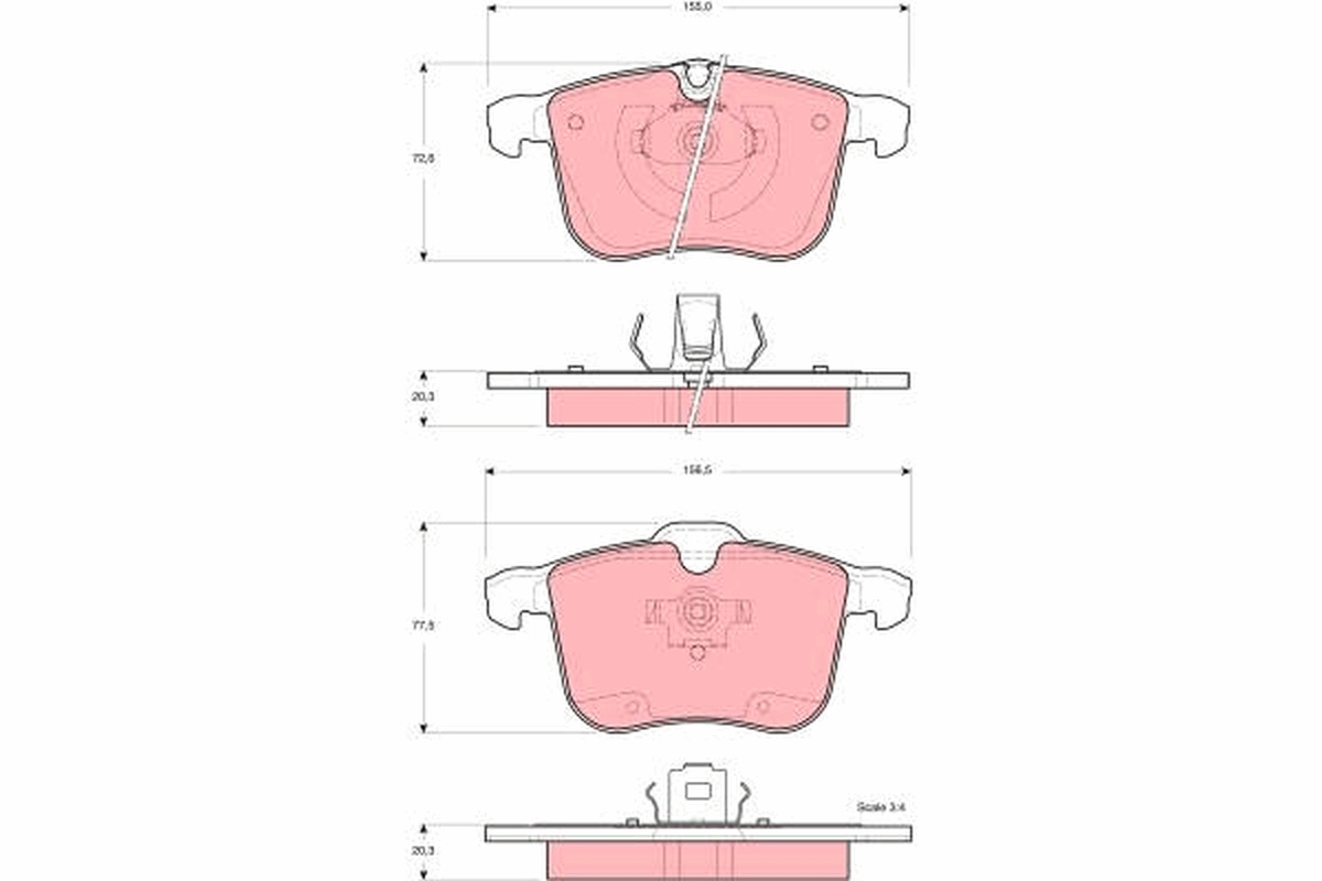Brake Pad Set, disc brake - GDB1567 TRW