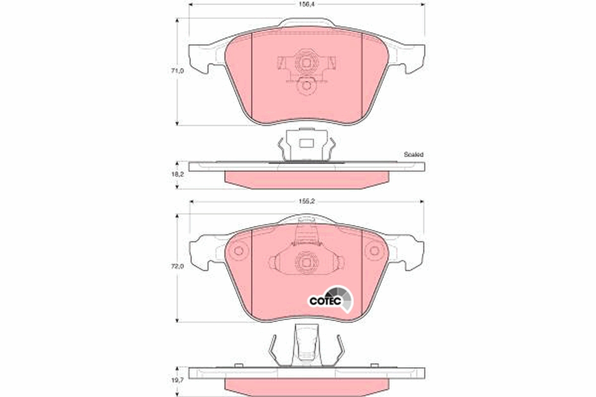 Brake Pad Set, disc brake - GDB1576 TRW