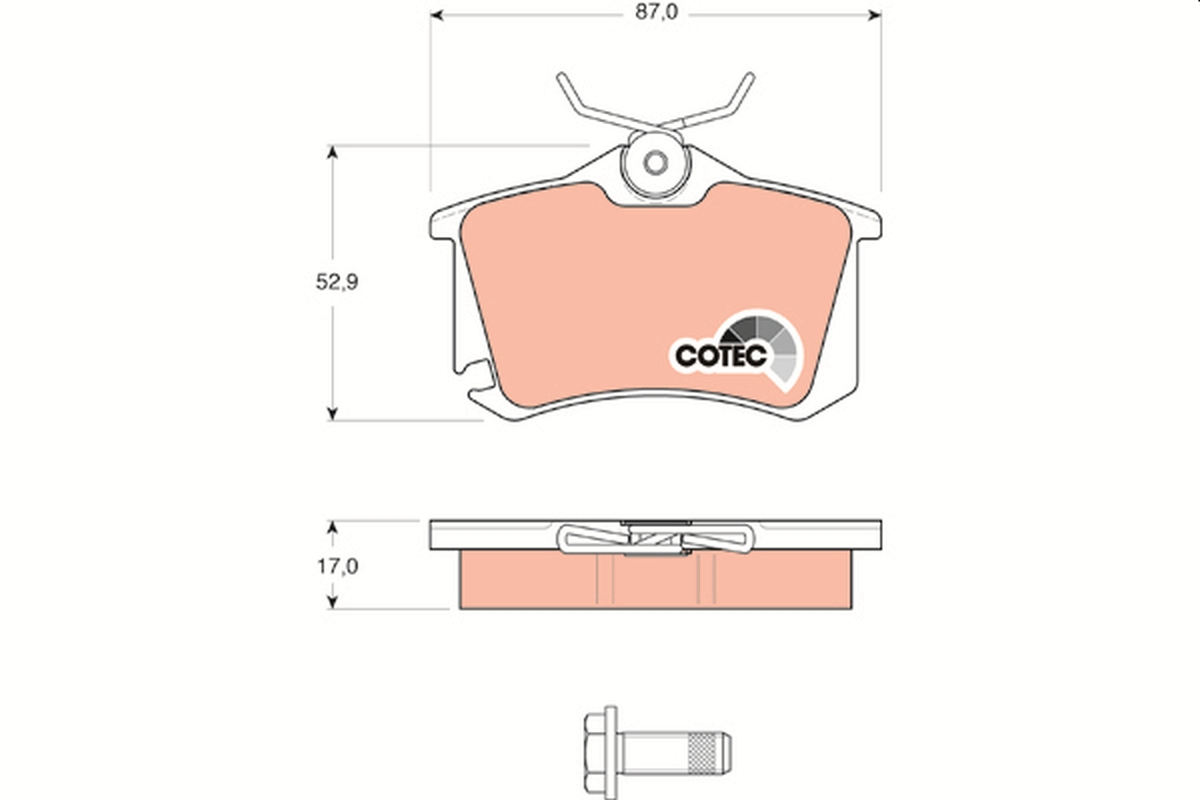 Brake Pad Set, disc brake - GDB1578 TRW