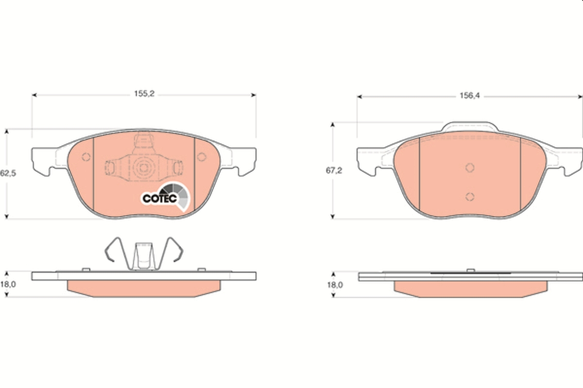 Brake Pad Set, disc brake - GDB1583 TRW