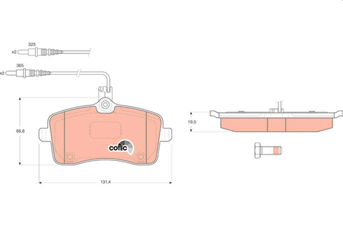 Brake Pad Set, disc brake - GDB1594 TRW