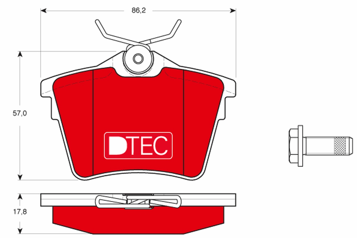 Brake Pad Set, disc brake - GDB1596DTE TRW