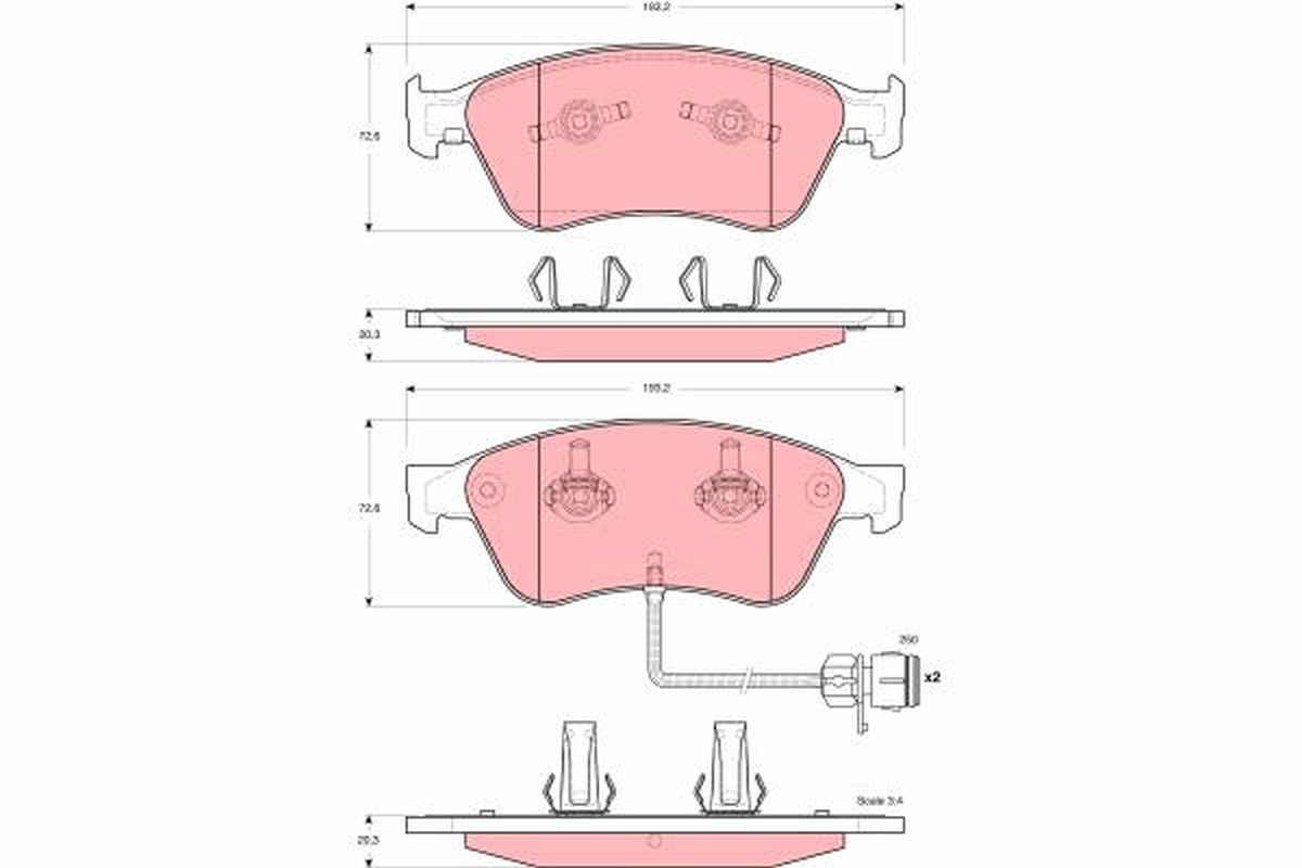 Brake Pad Set, disc brake - GDB1598 TRW