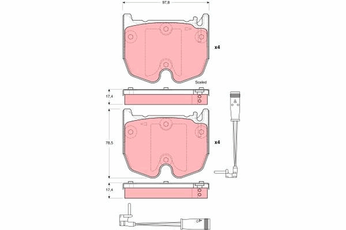 Brake Pad Set, disc brake - GDB1599 TRW