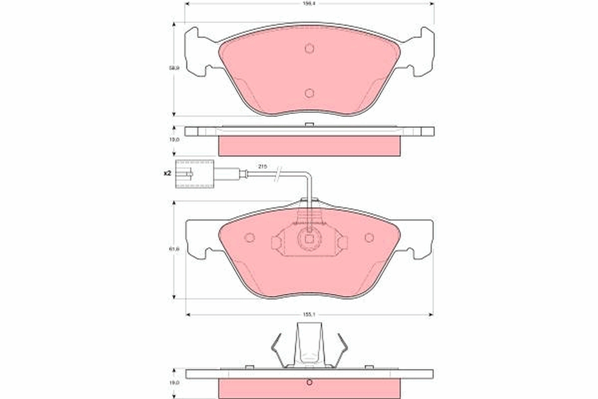 Brake Pad Set, disc brake - GDB1602 TRW