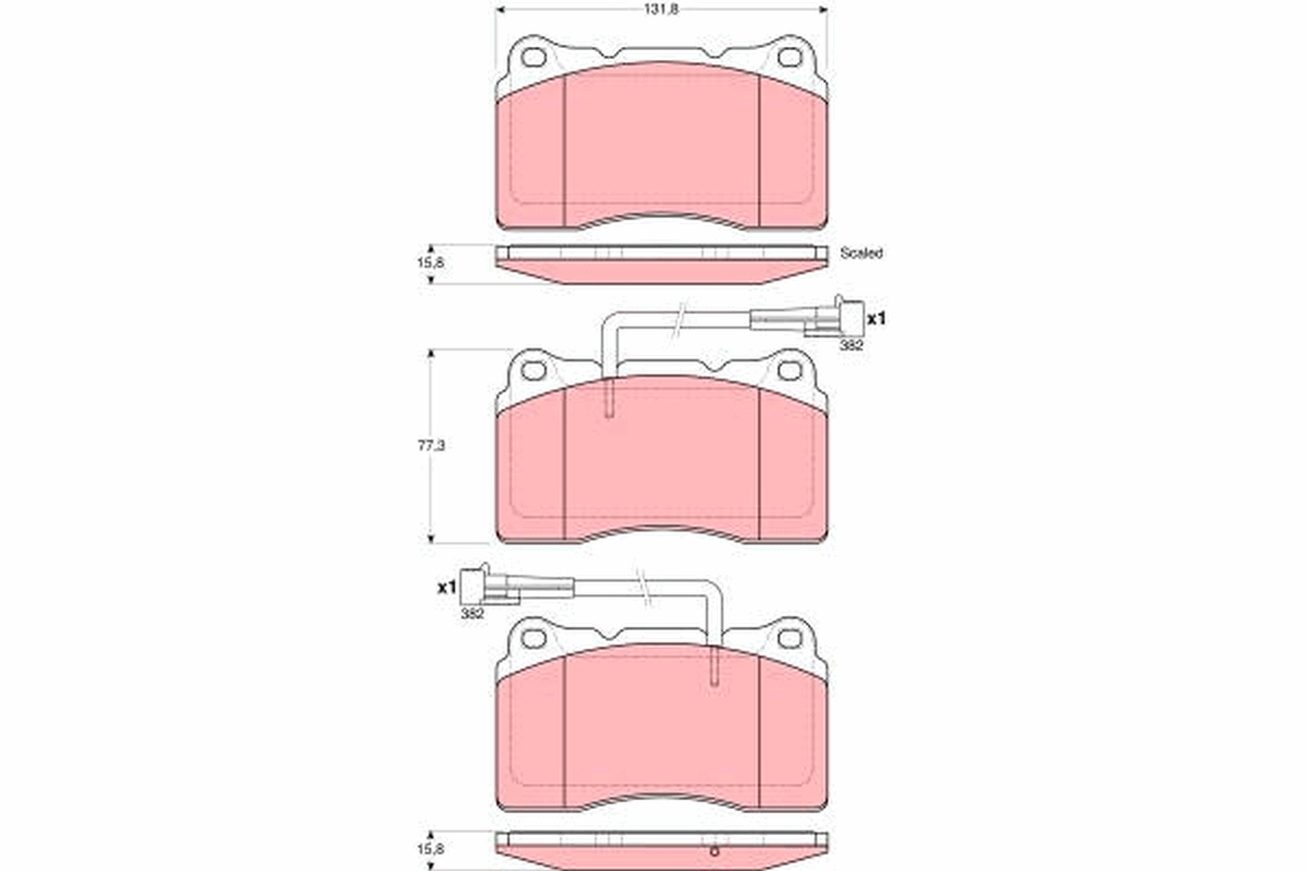 Brake Pad Set, disc brake - GDB1603 TRW