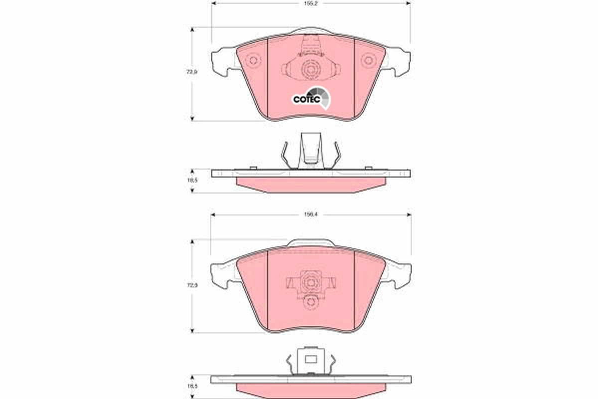 Brake Pad Set, disc brake - GDB1607 TRW