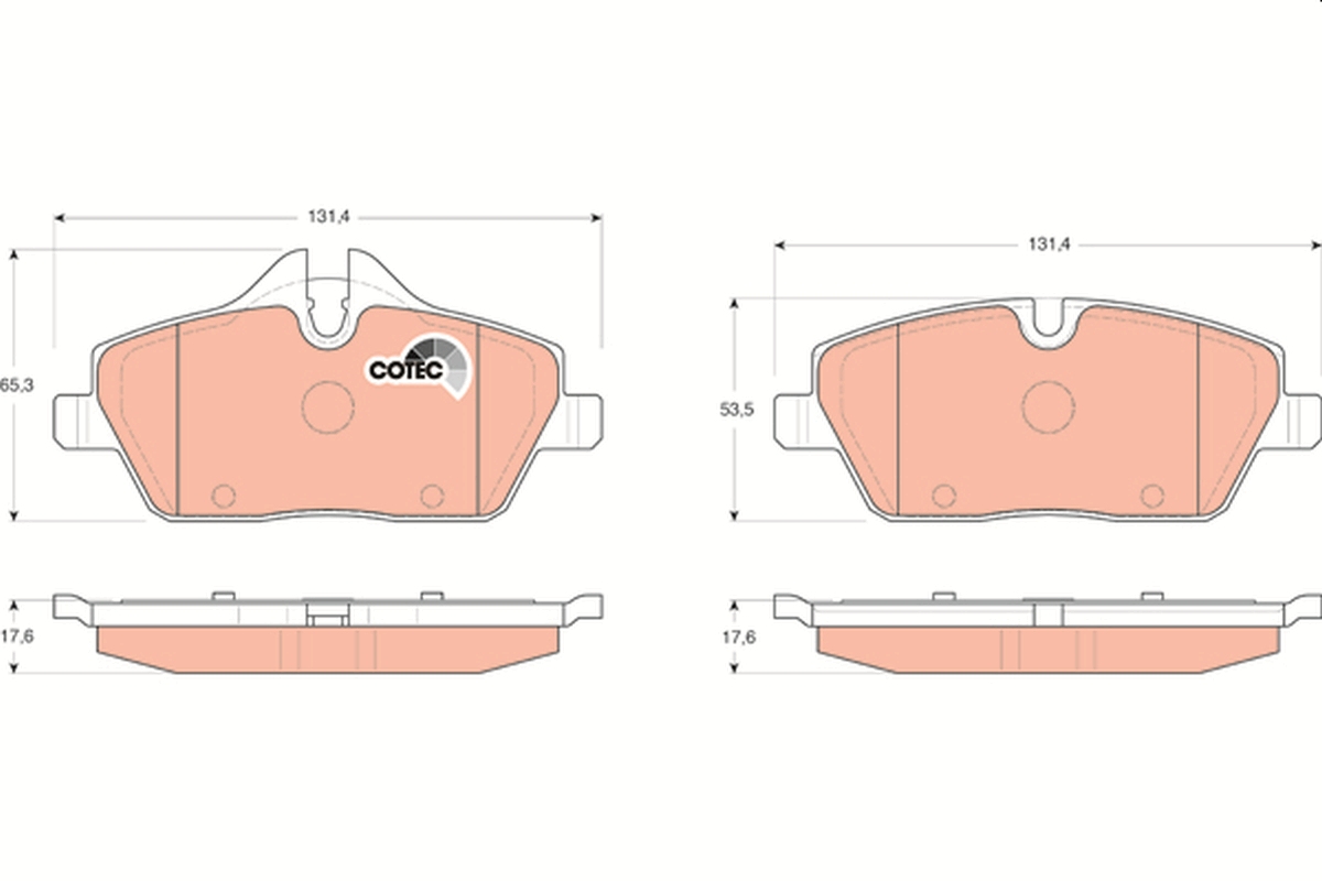 Brake Pad Set, disc brake - GDB1611 TRW