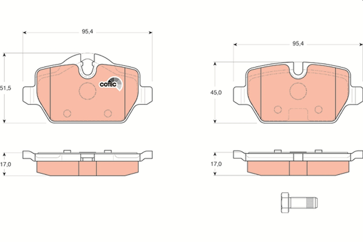 Brake Pad Set, disc brake - GDB1612 TRW