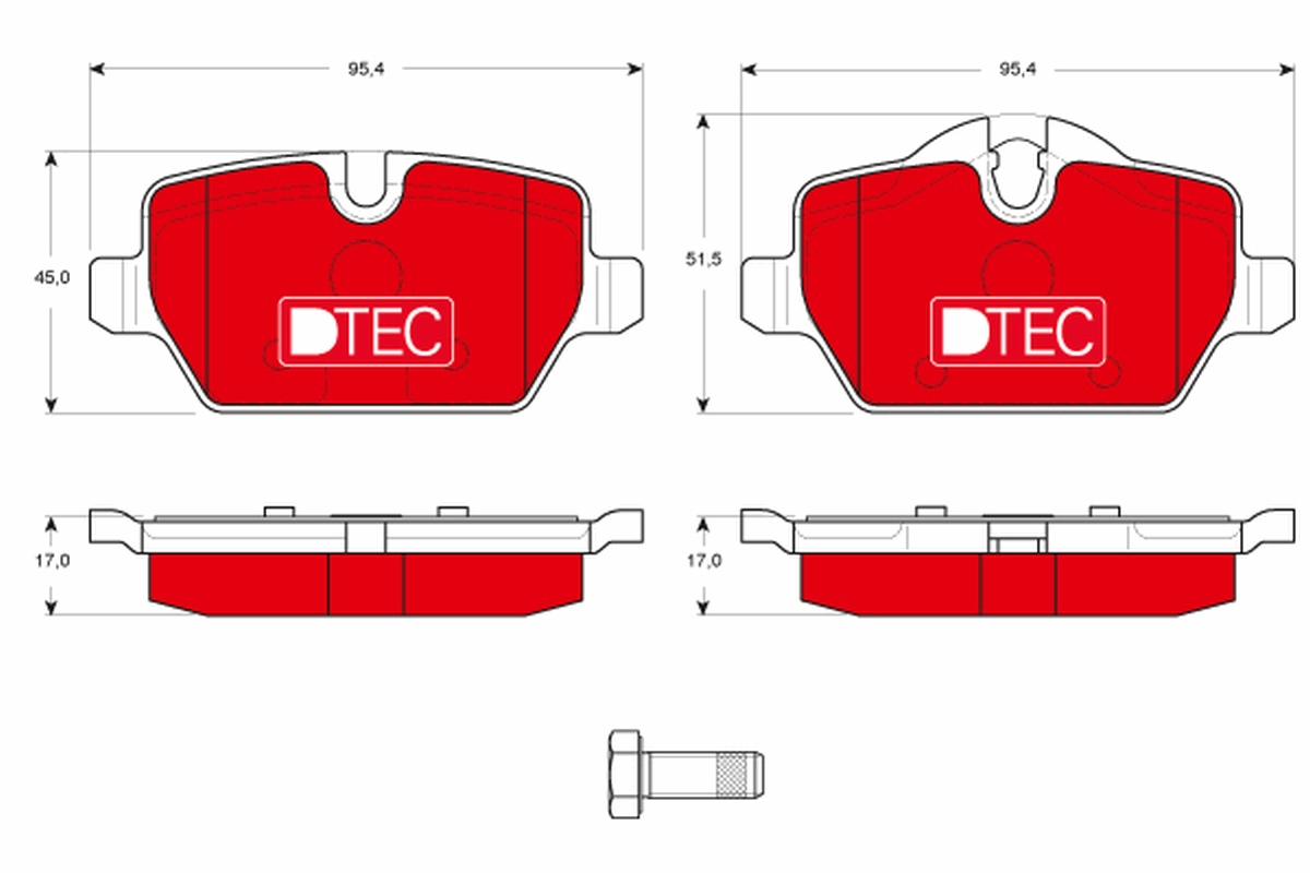 Brake Pad Set, disc brake - GDB1612DTE TRW