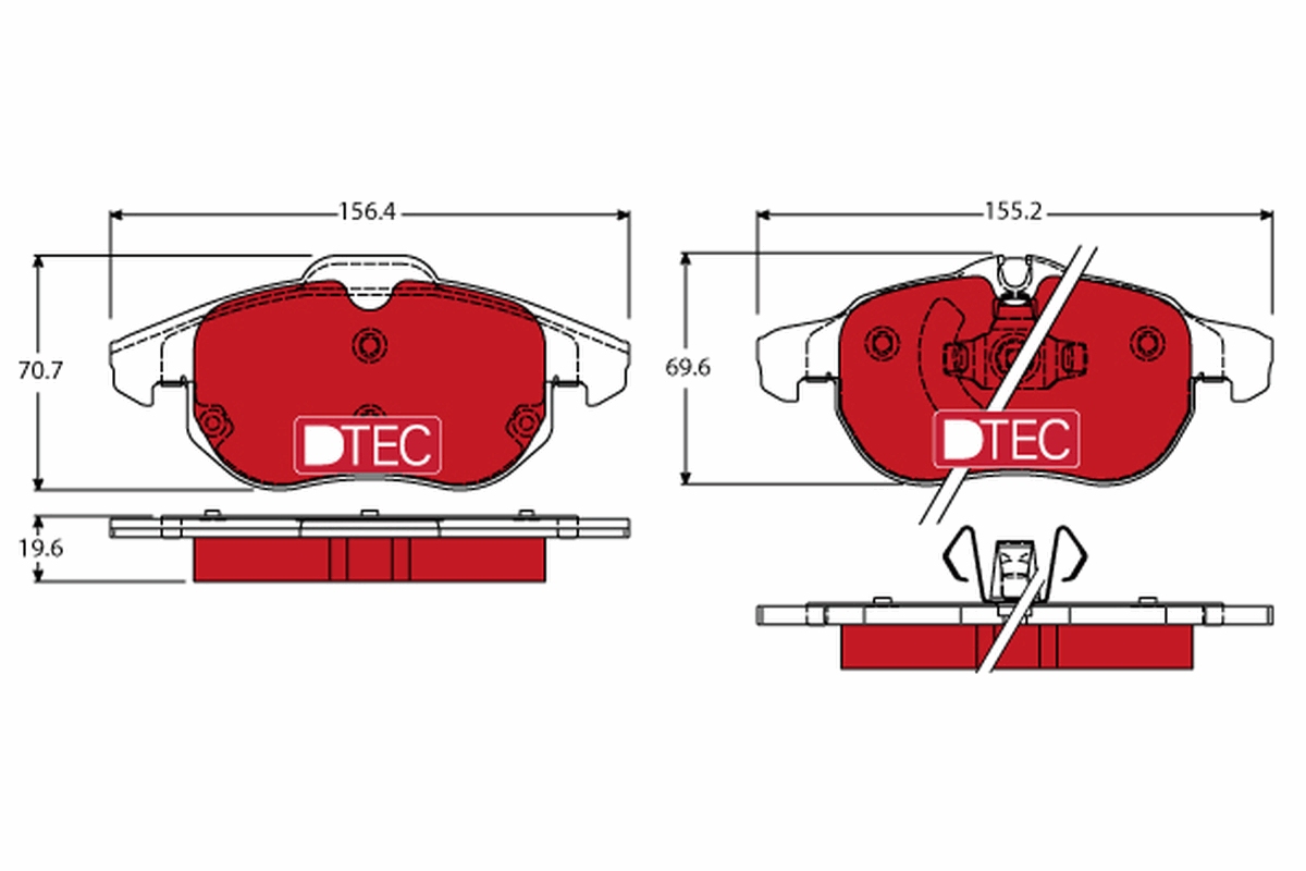 Brake Pad Set, disc brake - GDB1613DTE TRW