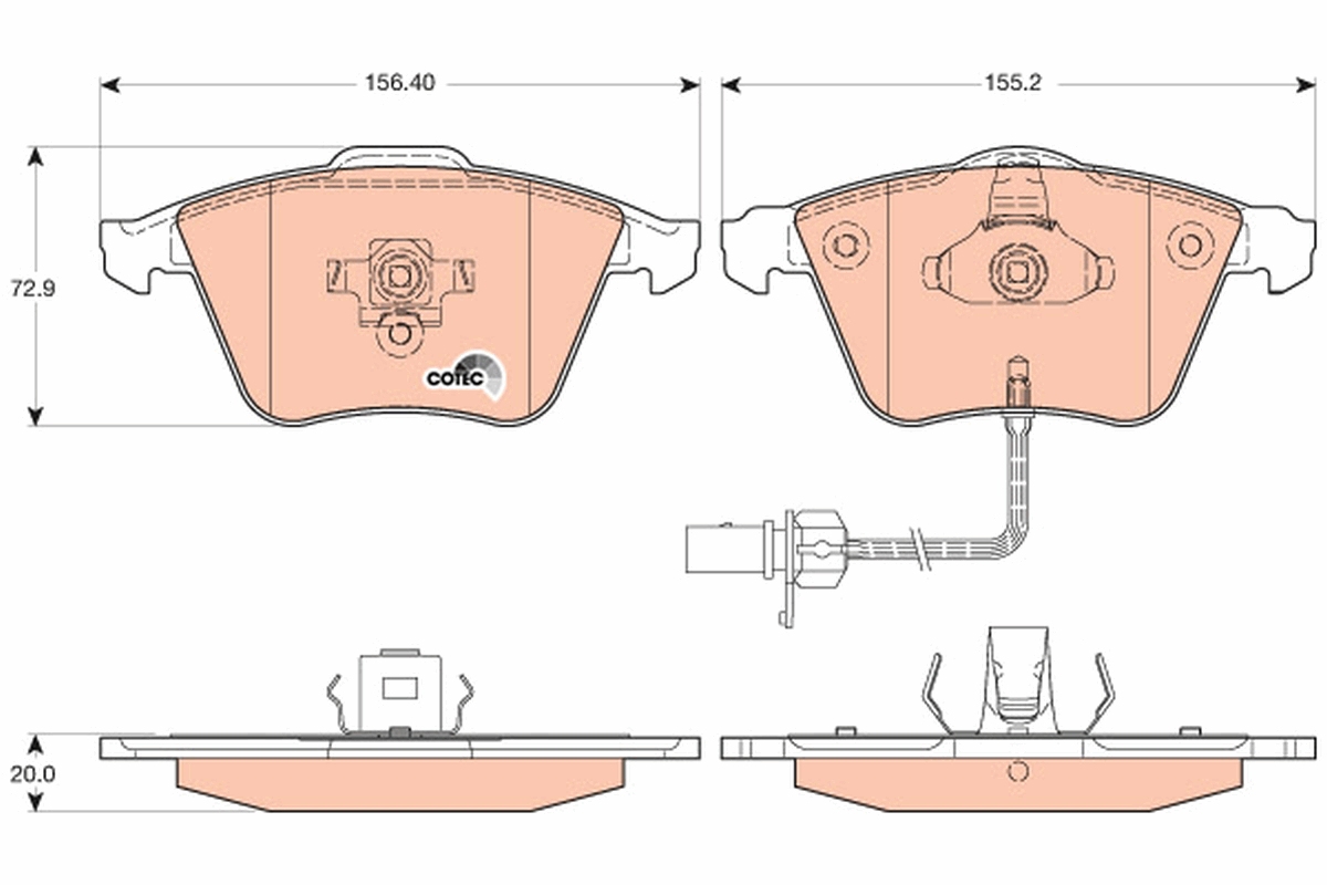 Brake Pad Set, disc brake - GDB1617 TRW