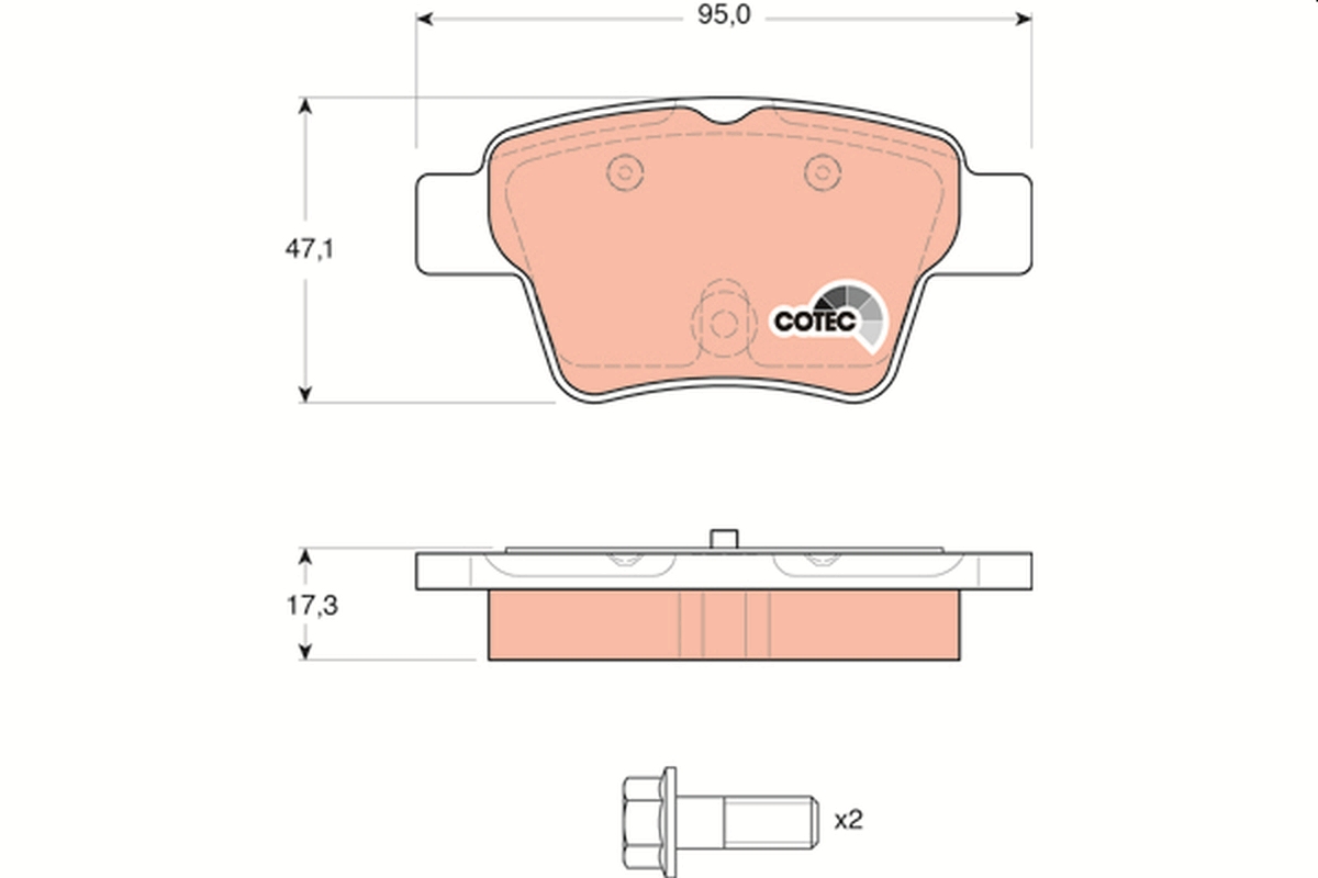 Brake Pad Set, disc brake - GDB1620 TRW