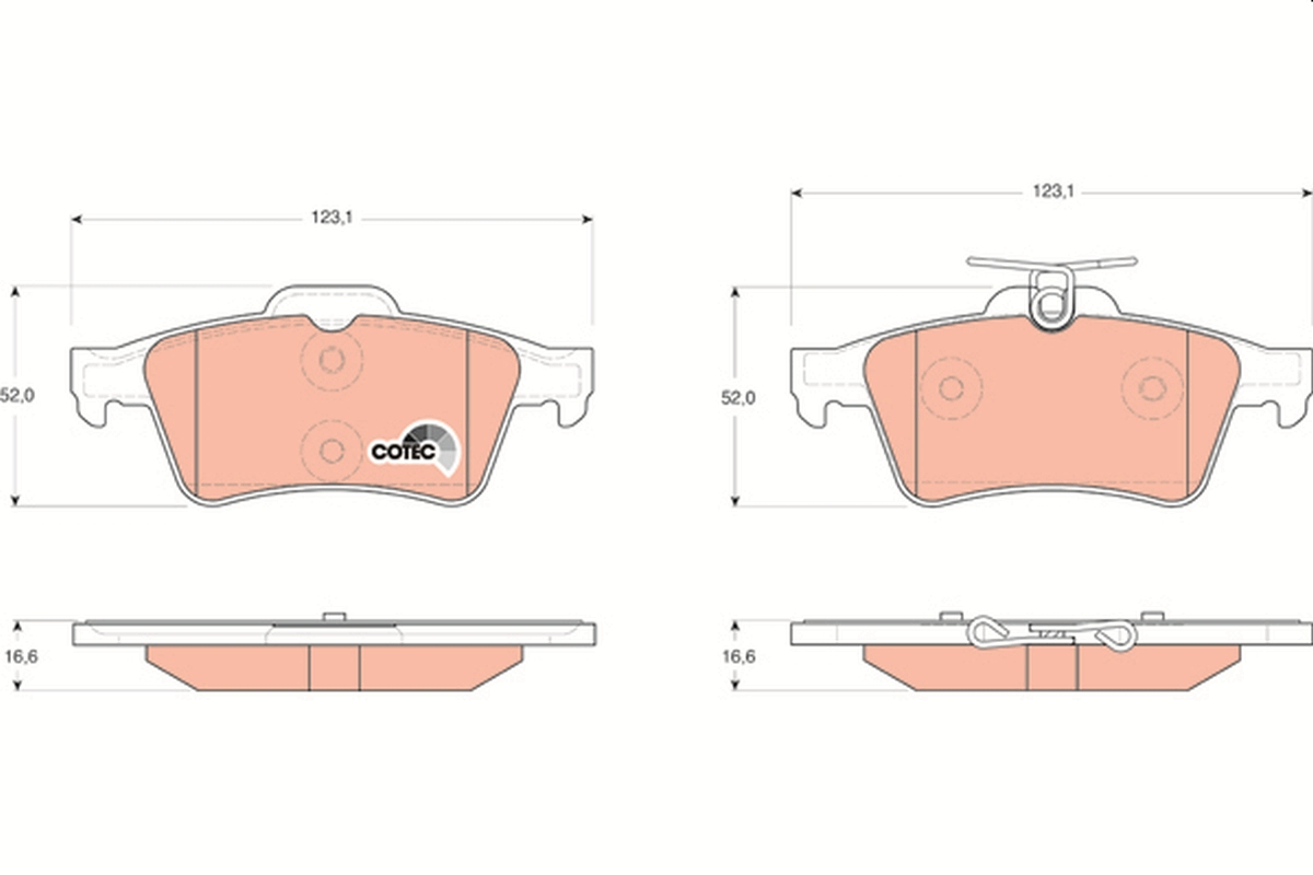 Brake Pad Set, disc brake - GDB1621 TRW