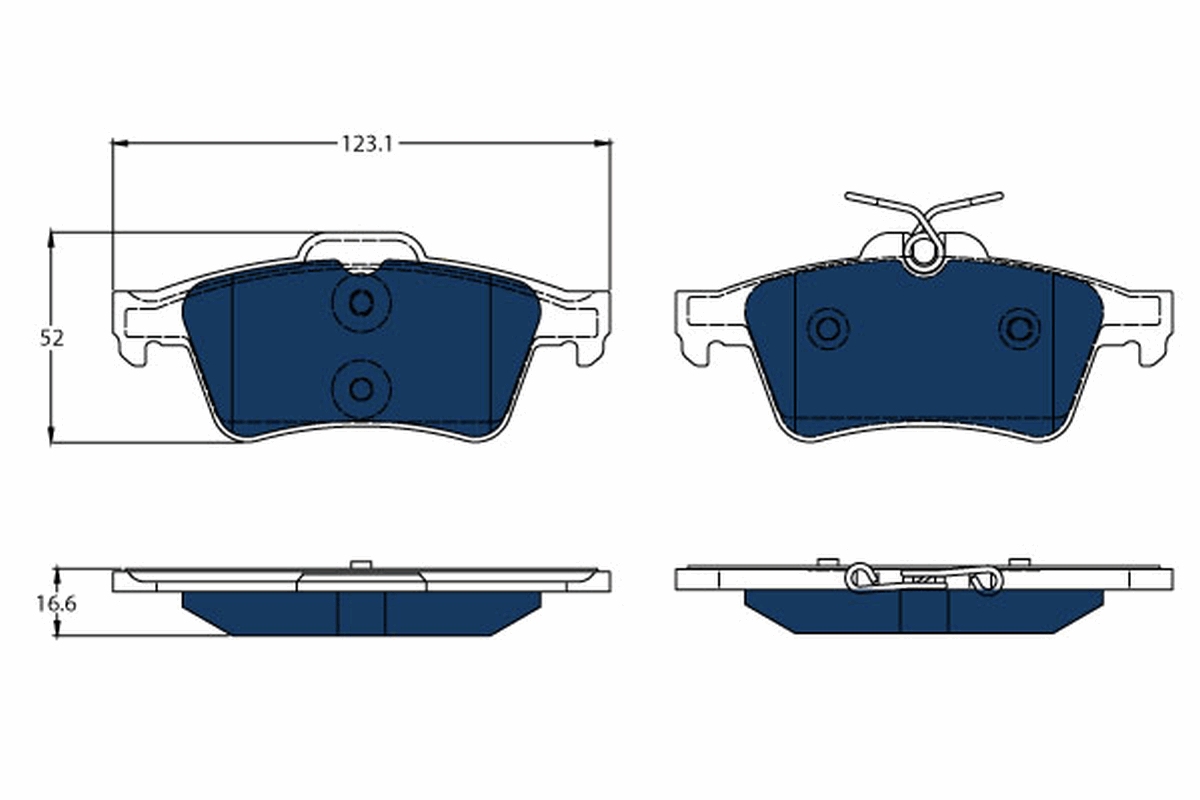 Brake Pad Set, disc brake - GDB1621BTE TRW
