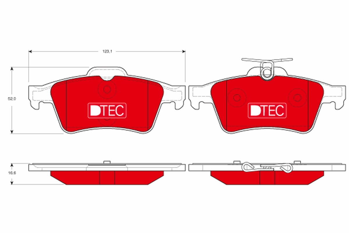 Brake Pad Set, disc brake - GDB1621DTE TRW
