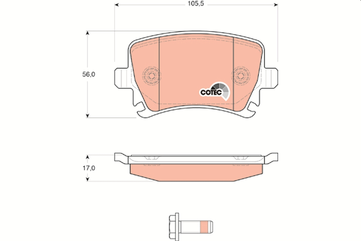 Brake Pad Set, disc brake - GDB1622 TRW