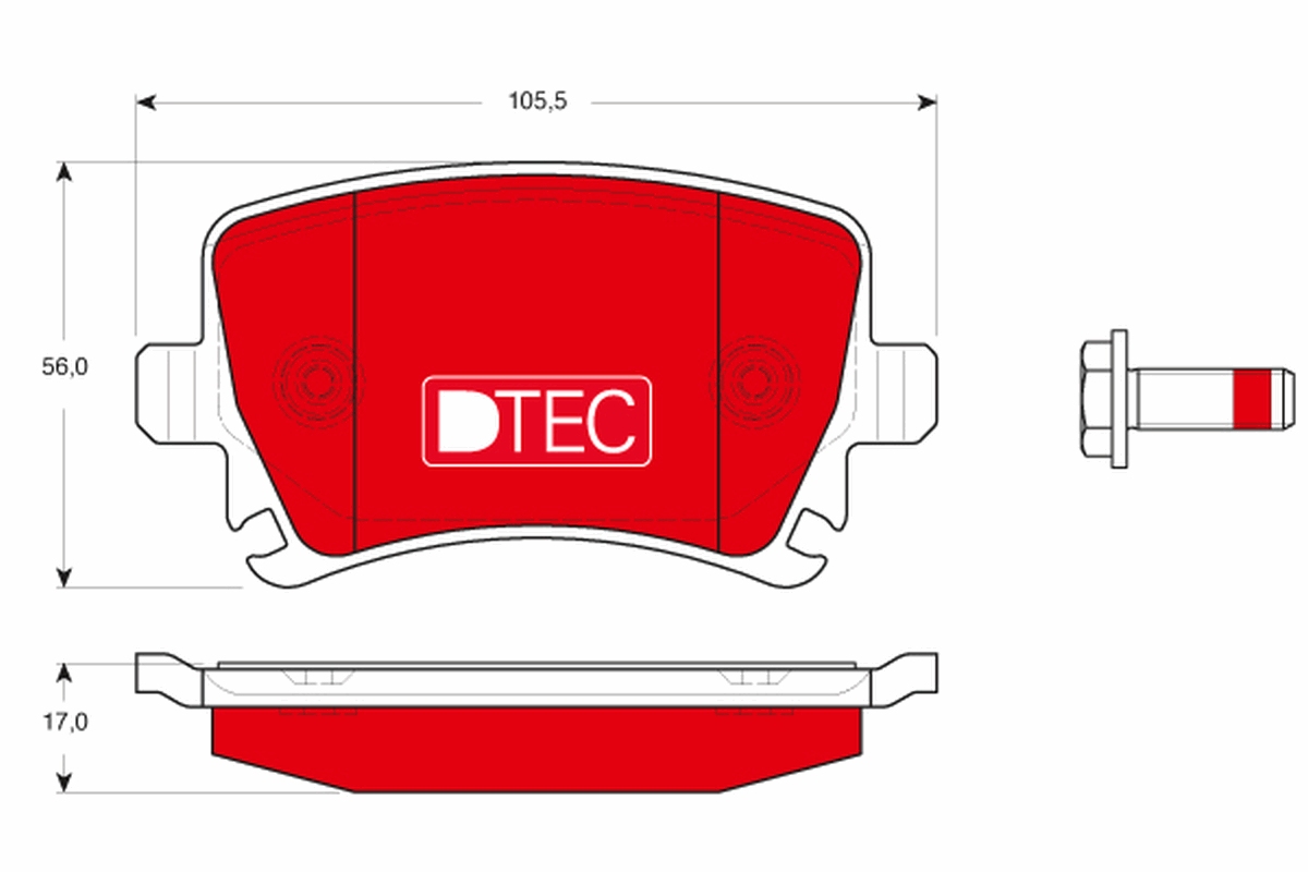 Brake Pad Set, disc brake - GDB1622DTE TRW