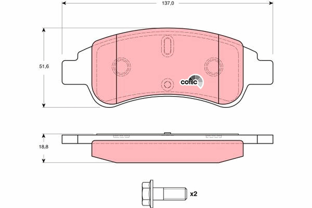 Brake Pad Set, disc brake - GDB1623 TRW