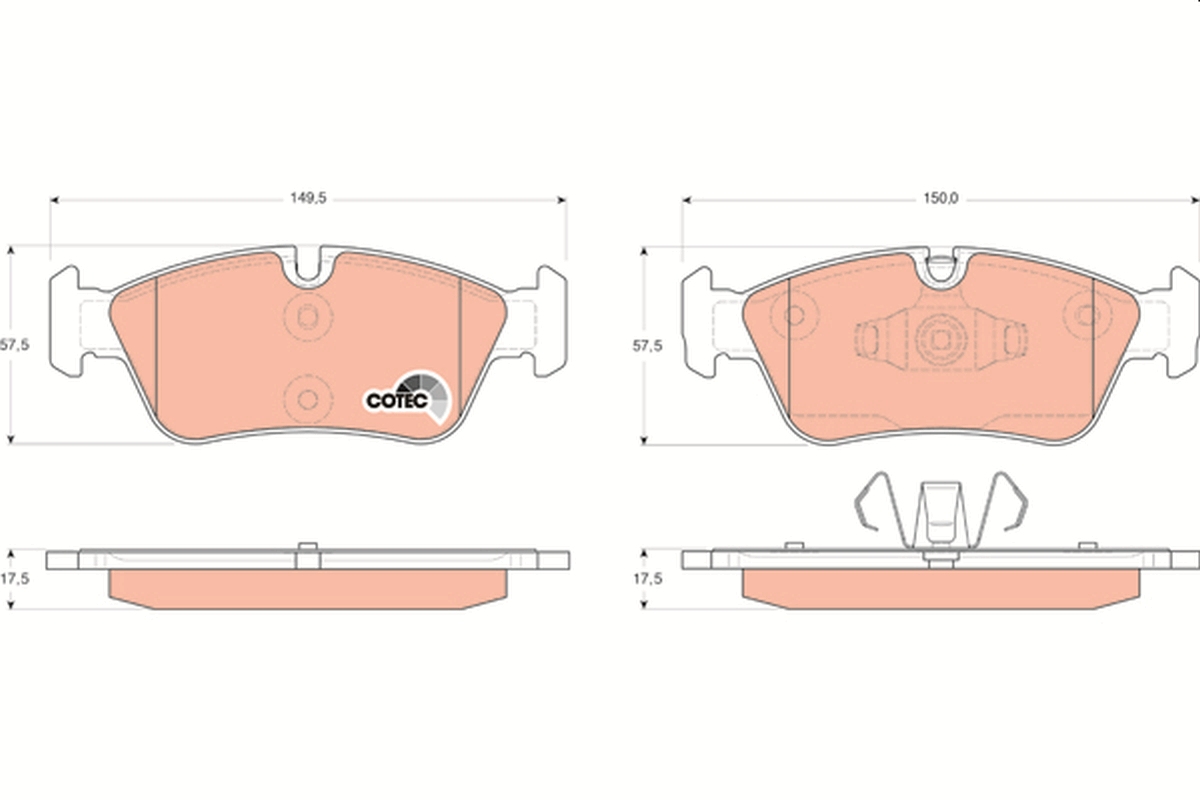 Brake Pad Set, disc brake - GDB1625 TRW