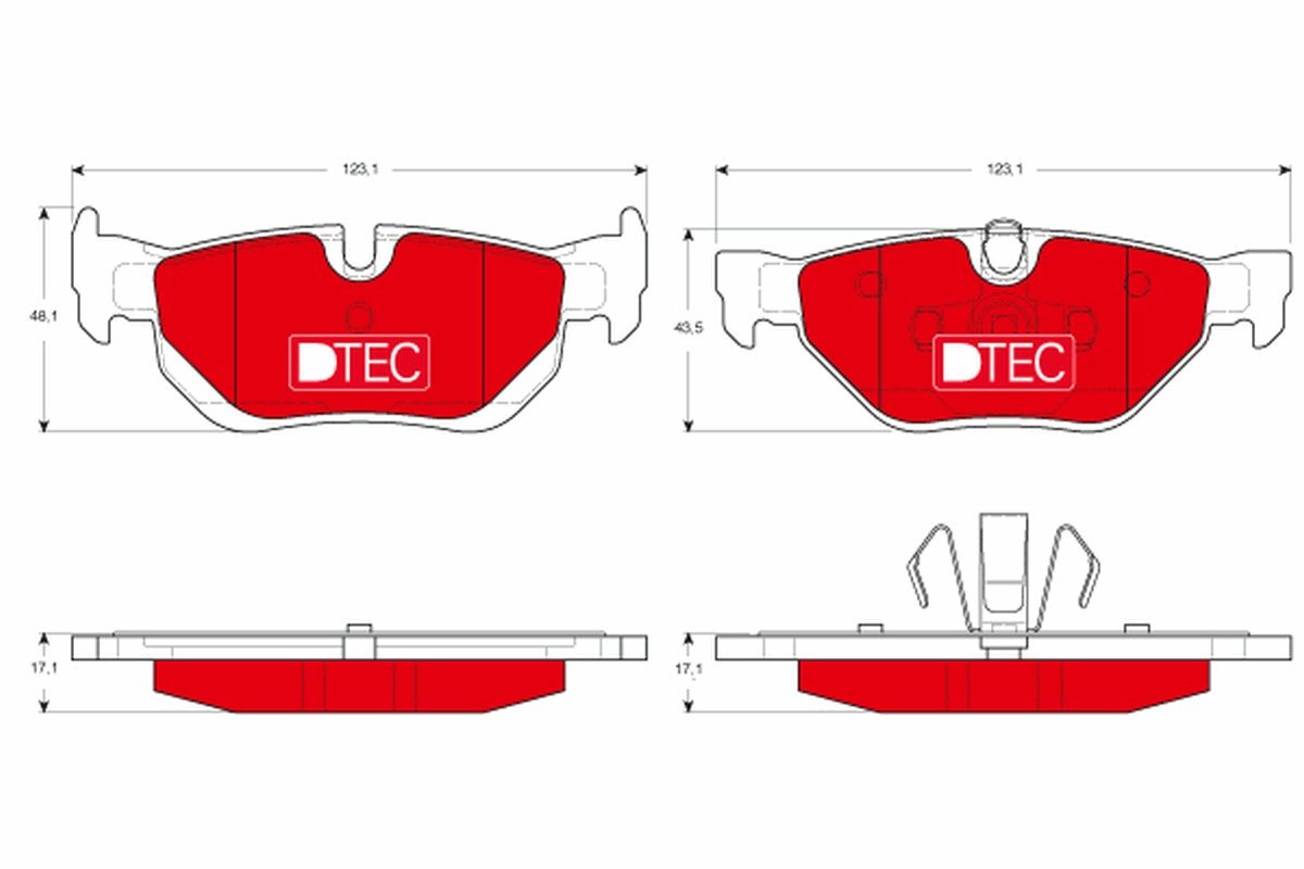 Kit pastiglie freno, Freno a disco - GDB1626DTE TRW