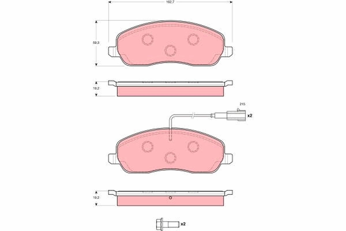 Brake Pad Set, disc brake - GDB1627 TRW