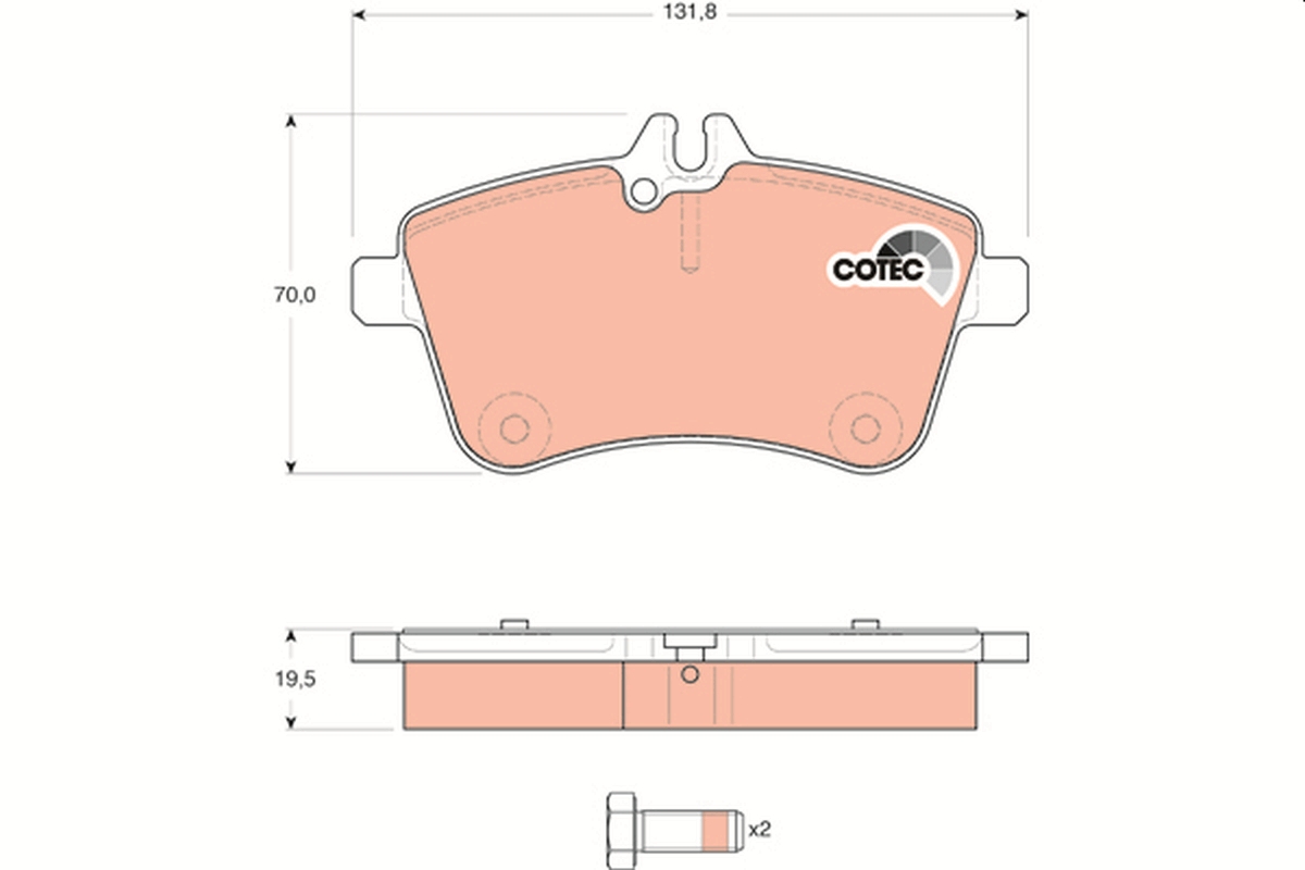 Brake Pad Set, disc brake - GDB1628 TRW
