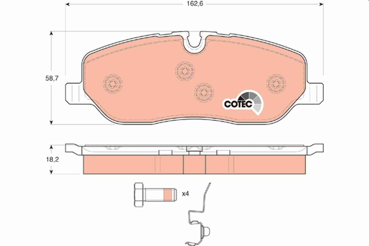 Brake Pad Set, disc brake - GDB1631 TRW