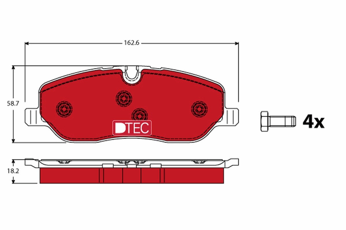 Brake Pad Set, disc brake - GDB1631DTE TRW