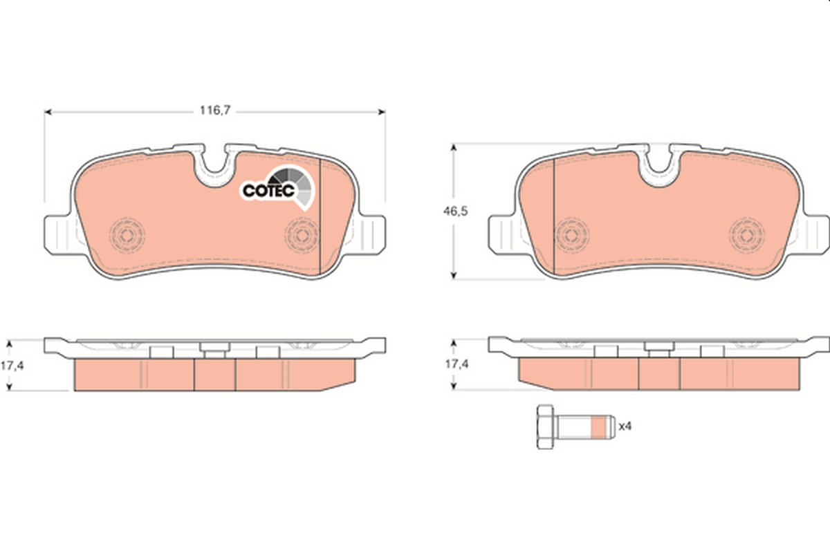 Brake Pad Set, disc brake - GDB1632 TRW