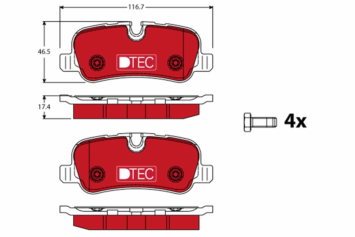 Brake Pad Set, disc brake - GDB1632DTE TRW