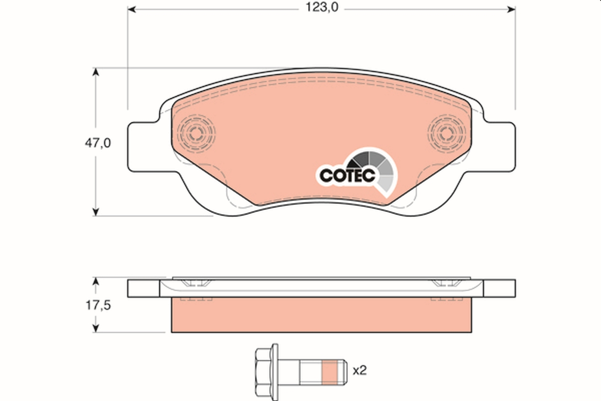 Brake Pad Set, disc brake - GDB1633 TRW
