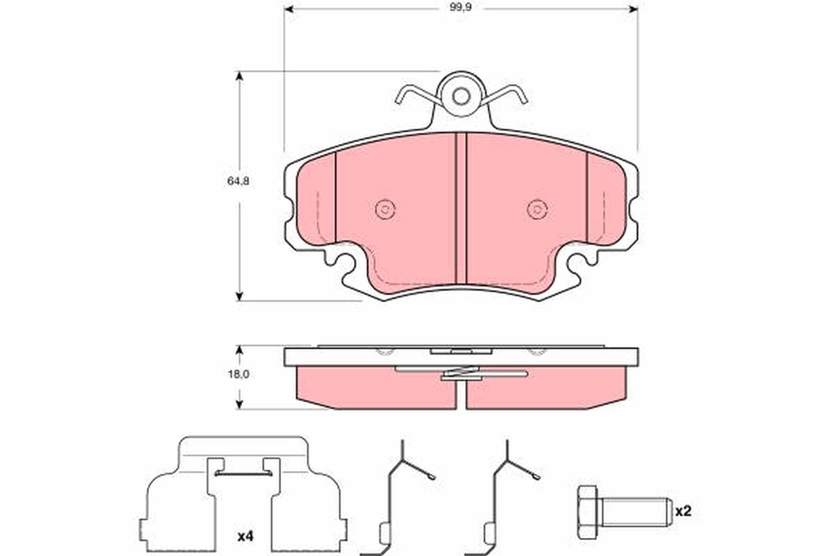 Brake Pad Set, disc brake - GDB1635 TRW
