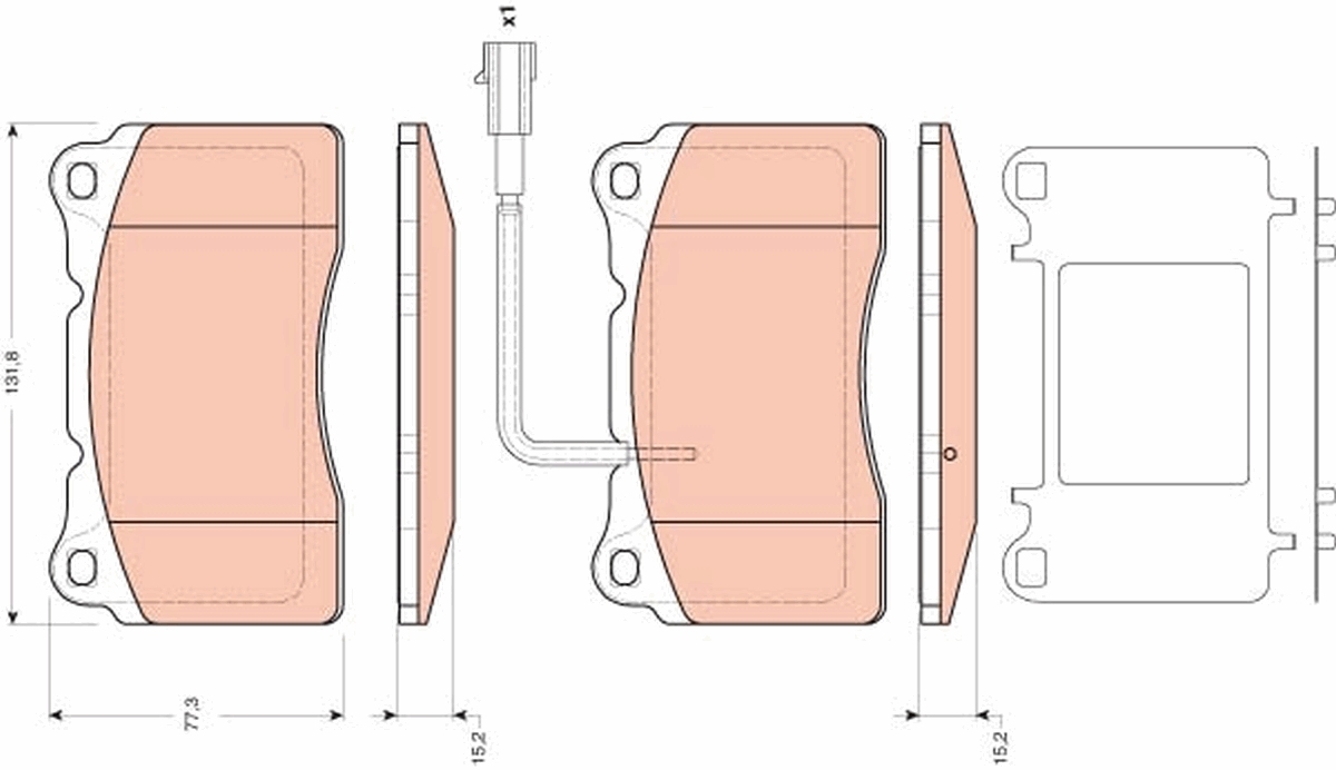 Brake Pad Set, disc brake - GDB1645 TRW