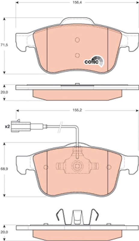 Brake Pad Set, disc brake - GDB1647 TRW