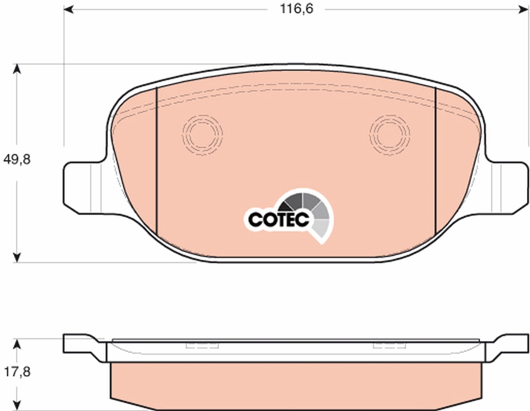 Brake Pad Set, disc brake - GDB1649 TRW