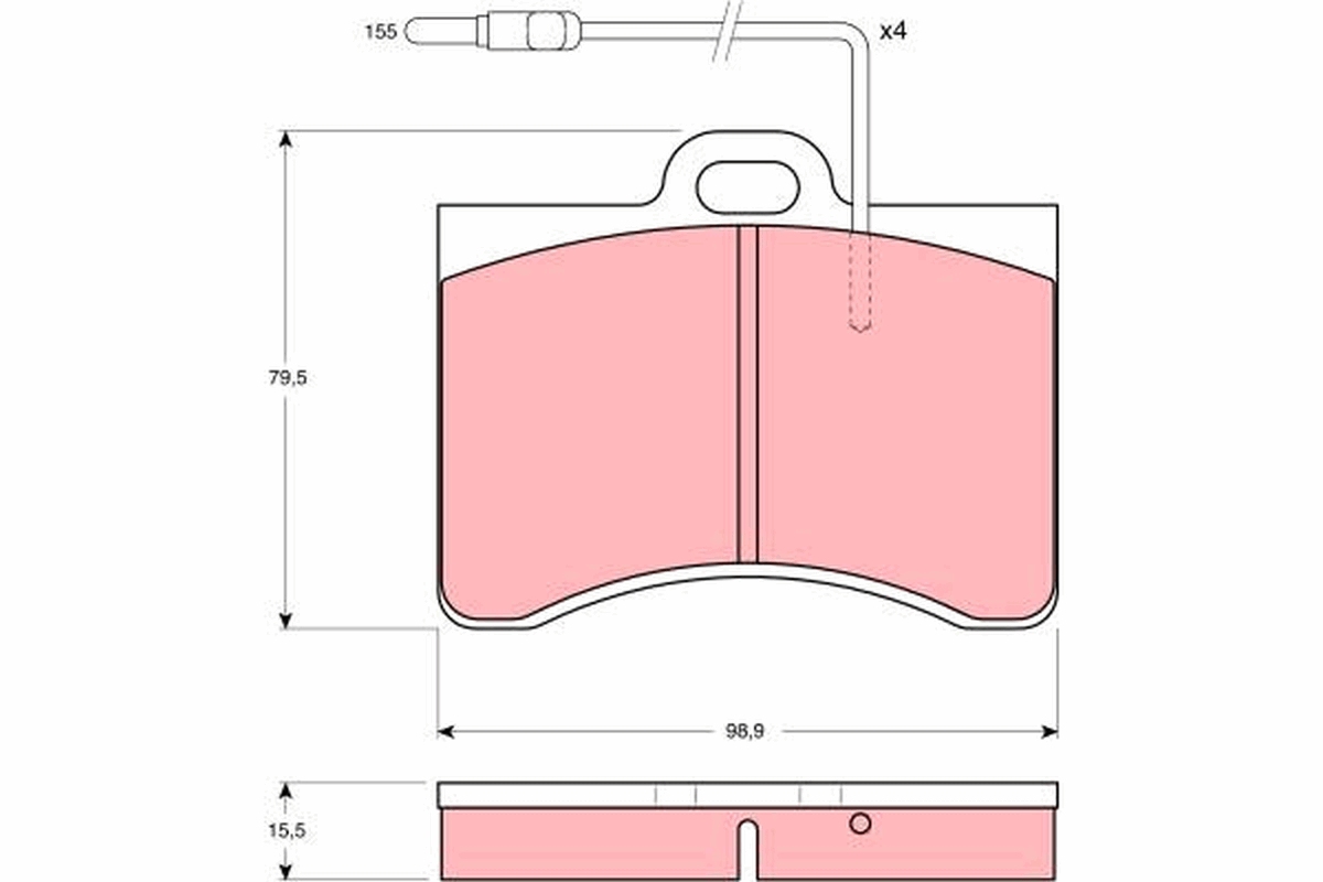Brake Pad Set, disc brake - GDB165 TRW