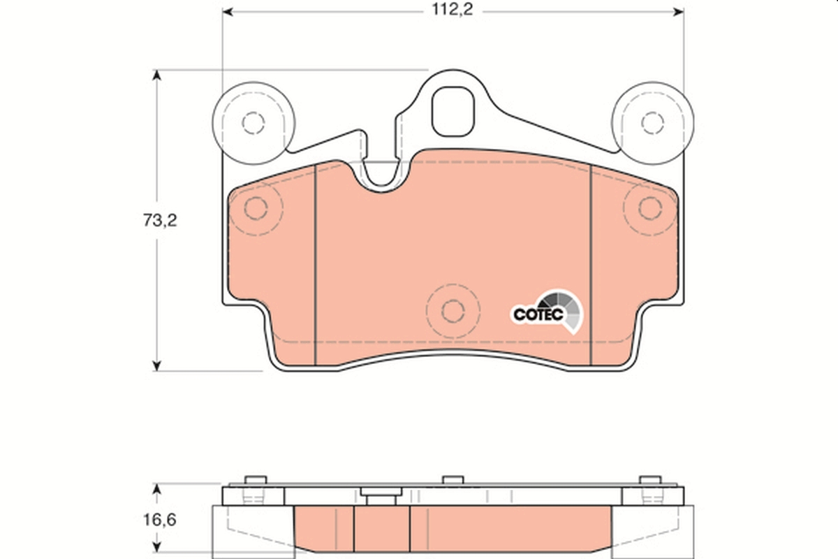 Brake Pad Set, disc brake - GDB1653 TRW