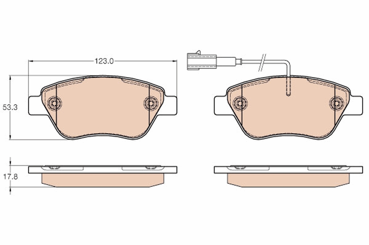 Brake Pad Set, disc brake - GDB1654 TRW