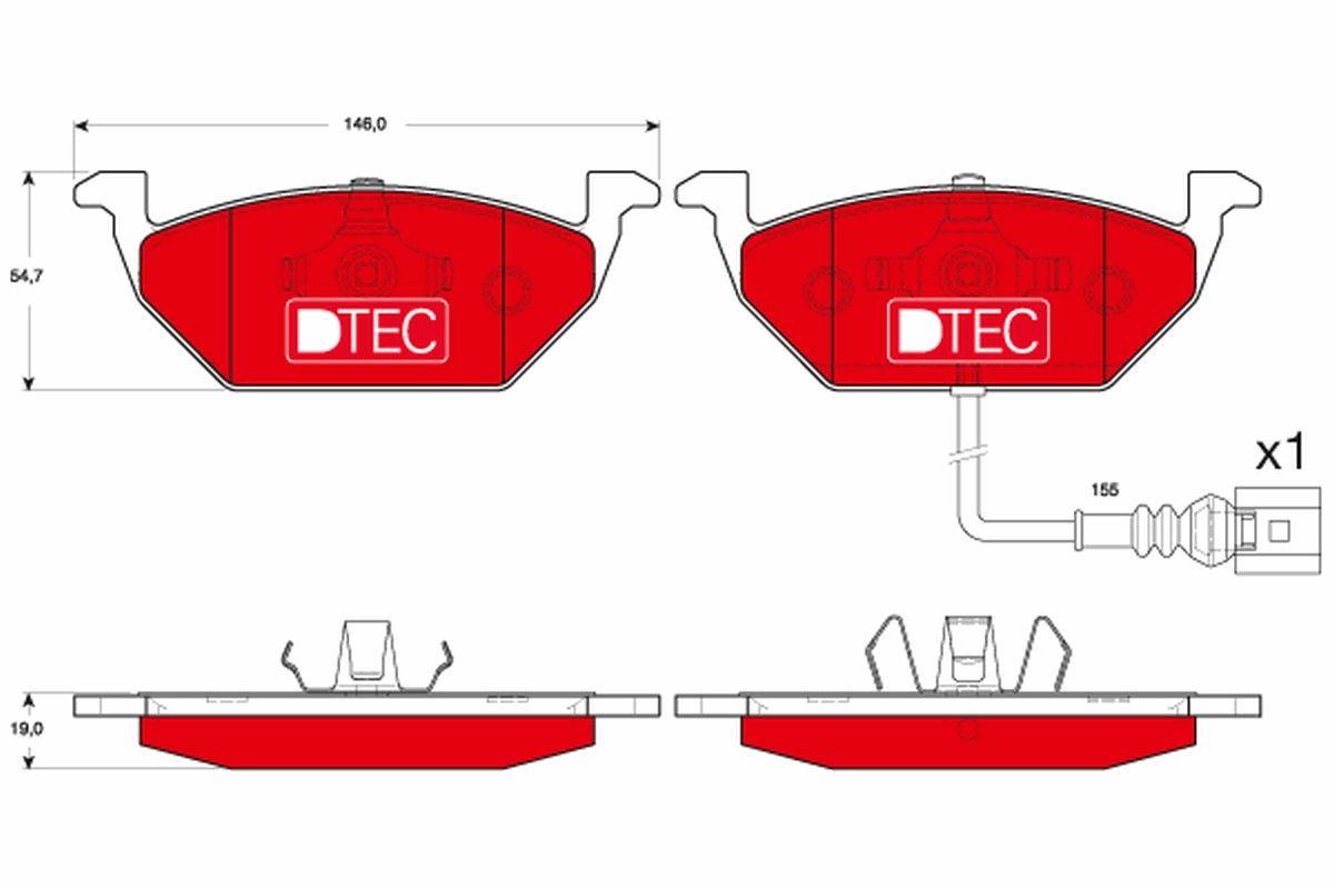 Brake Pad Set, disc brake - GDB1658DTE TRW