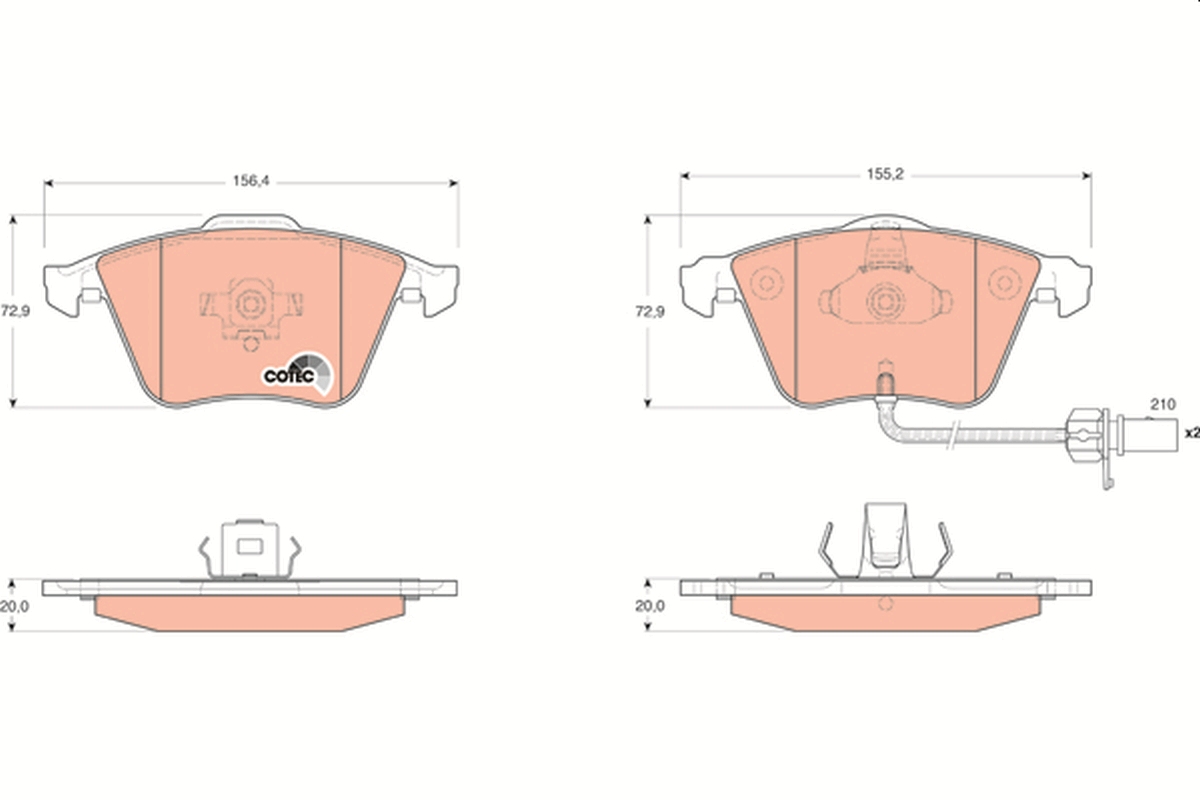 Brake Pad Set, disc brake - GDB1659 TRW