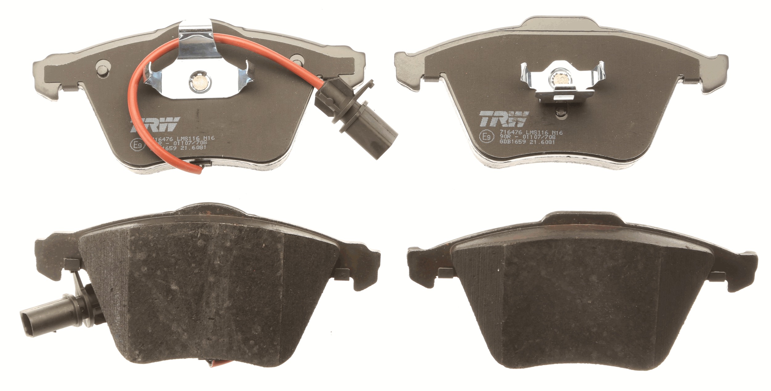 Kit pastiglie freno, Freno a disco - GDB1659 TRW