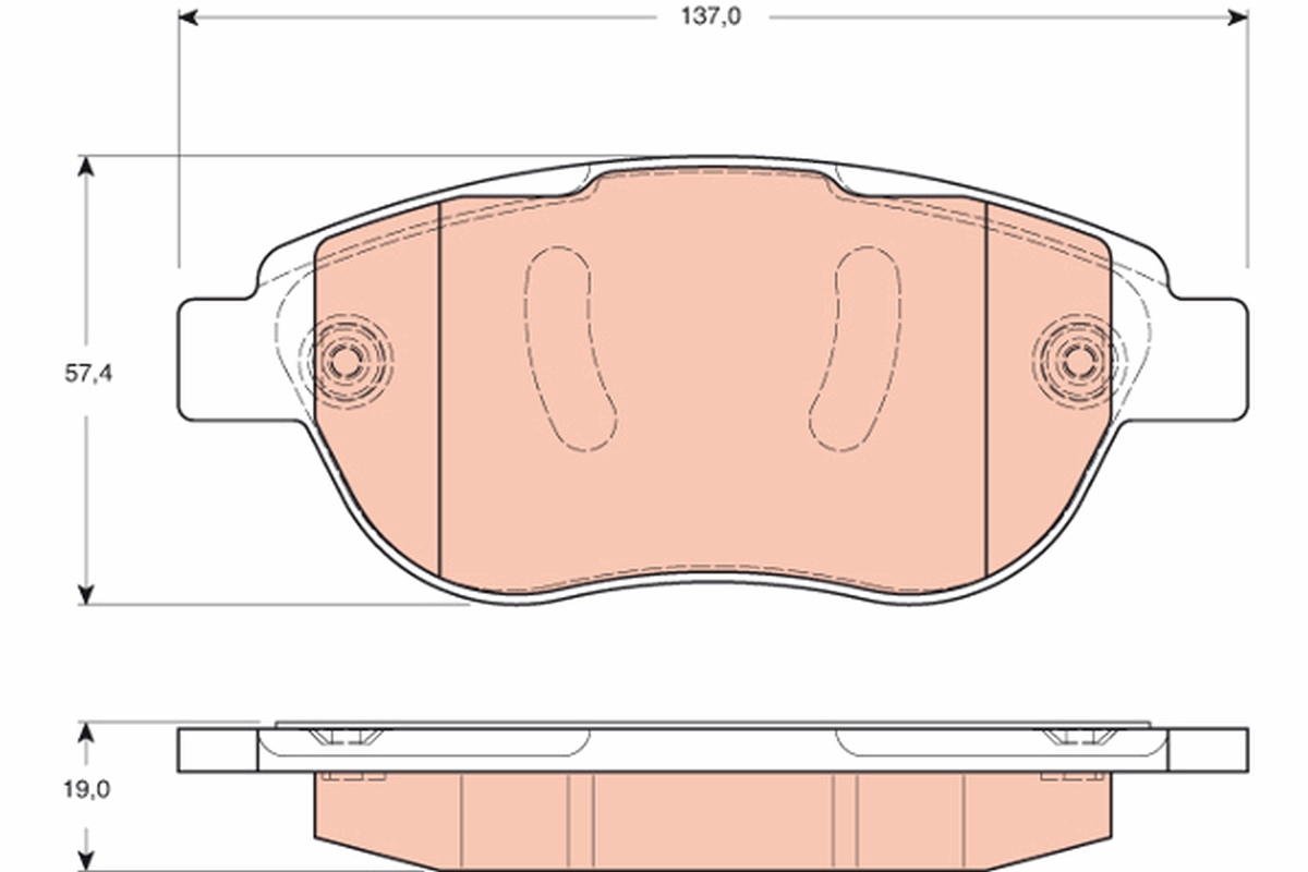 Brake Pad Set, disc brake - GDB1669 TRW
