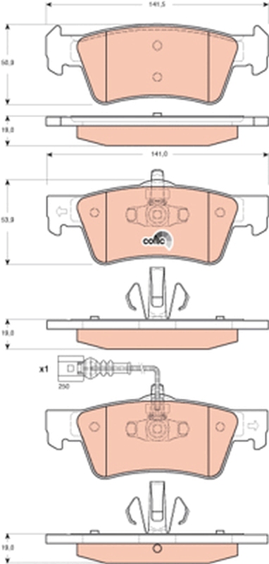Brake Pad Set, disc brake - GDB1671 TRW